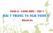 Bài 7 trang 74 SGK Toán 6 tập 1 Cánh Diều